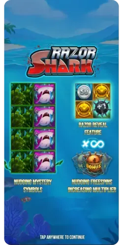 Basisspiel mit Walzen im Razor Shark