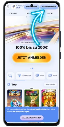 Anmeldung im offiziellen Online-Casino auf dem Smartphone