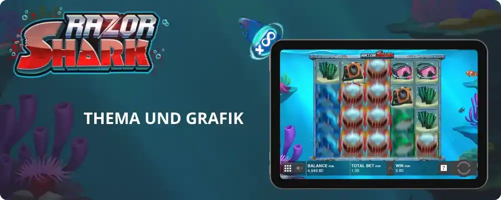 Razor Shark Thema und Grafik